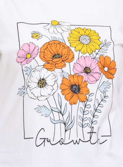 White Printed Long - Sleeve Design 7 - Khotwh